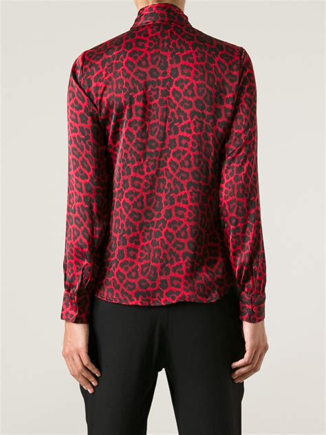 michael kors red leopard top|Michael Kors leopard print top.